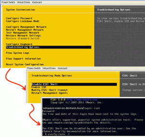 vmware shell