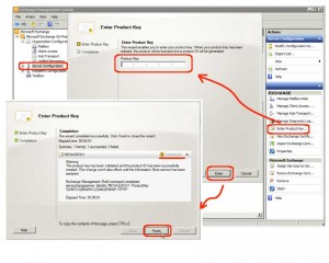 Exchange enter product key