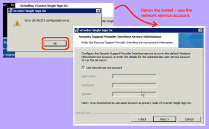 vCenter Install SSO Error