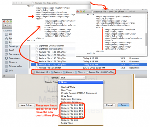 PDF reduction filter os x
