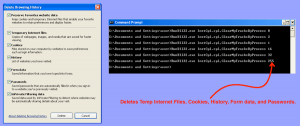 Delete IE8 Temporary Data from the CLI