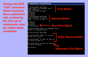 DOS call command prompt