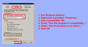 windows backwards compatibility mode