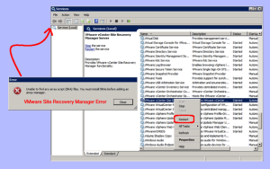 vmware site recovery manager error SRM-Error