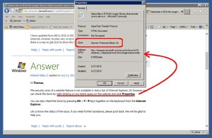 IE10 Site zone Info