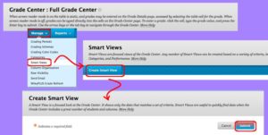 Create SmartView in coursesites