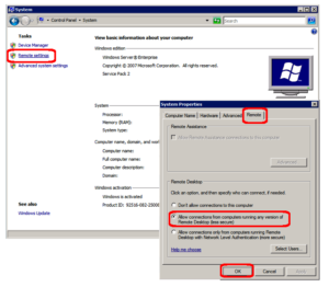 Enabling Remote Desktop on Server 2008 R2